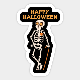 Happy Halloween Skeleton Costume Sticker